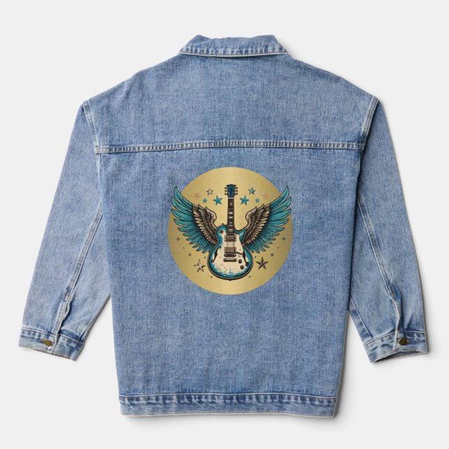Vintage Guitar Denim Jacket (Back)