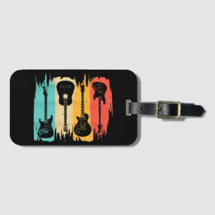 Vintage Guitar Gift For Men Women Music Band Guita Luggage Tag