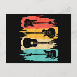 Vintage Guitar Gift For Men Women Music Band Guita Postcard