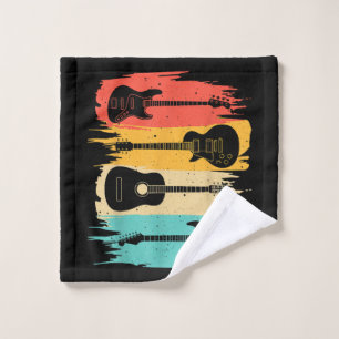 Vintage Guitar Gift For Men Women Music Band Guita Wash Cloth