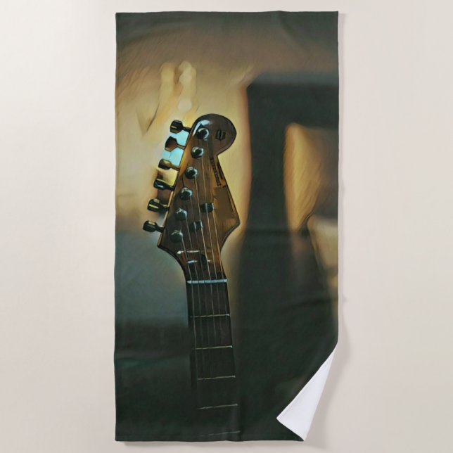 Vintage guitar gifts beach towel (Front)