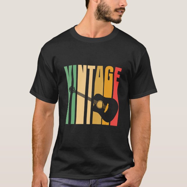 Vintage Guitar Guitarist Guitars Musician T-Shirt (Front)