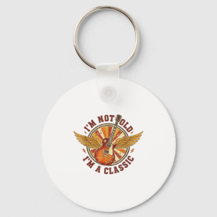 Vintage Guitar I'm Not Old I'm A Clic Tee Musician Keychain