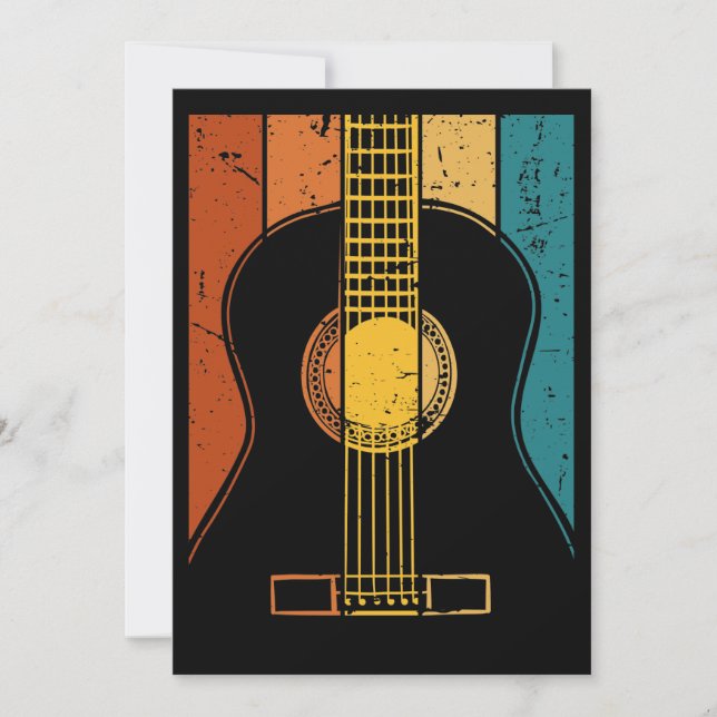Vintage guitar invitation card (Front)