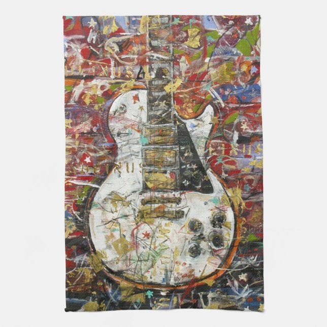 Vintage guitar - kitchen towel (Vertical)