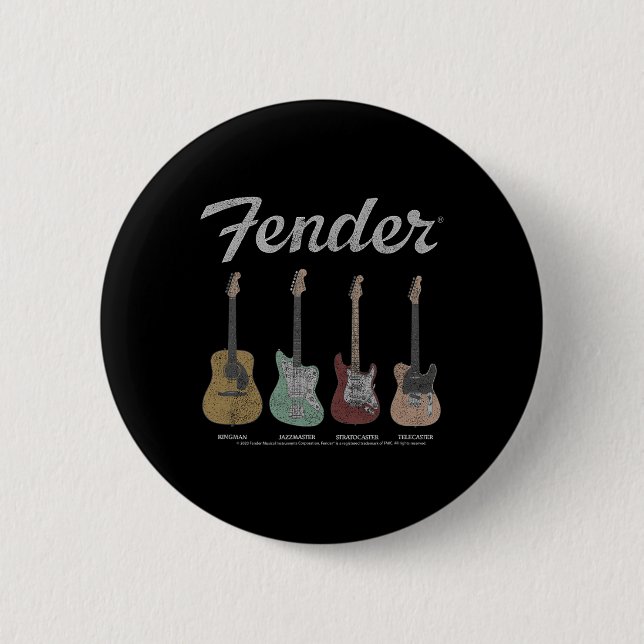 Vintage Guitar Lineup  2 Inch Round Button (Front)