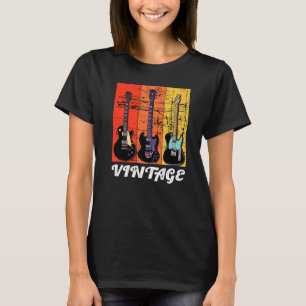 Vintage Guitar Music Musician Guitarist Men Women T-Shirt