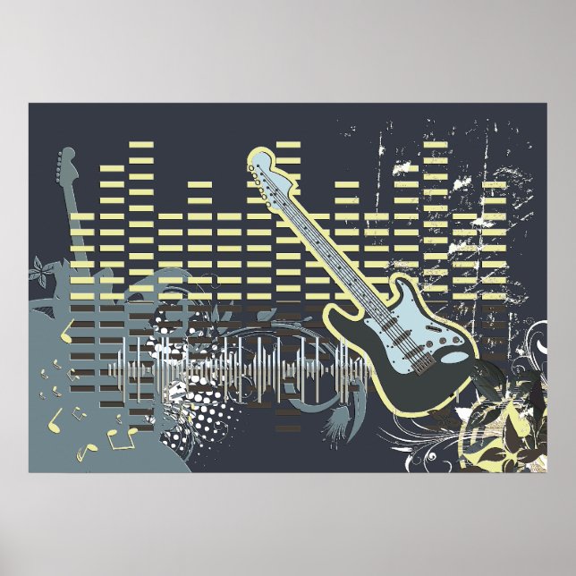 Vintage Guitar Music Poster (Front)