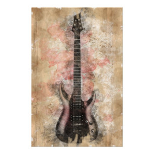 Vintage guitar photo print