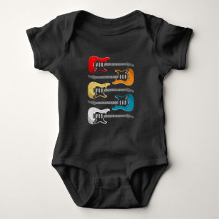 Vintage Guitar Player Gift for Guitarists Baby Bodysuit