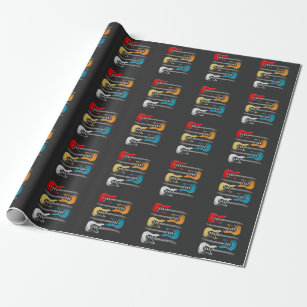 Vintage Guitar Player Gift for Guitarists Wrapping Paper
