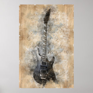 Vintage guitar poster