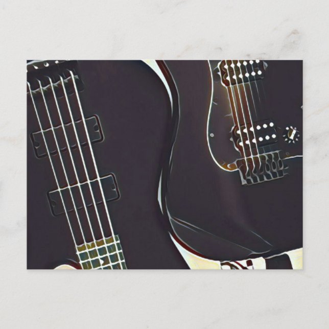 Vintage guitarist birthday gift postcard (Front)
