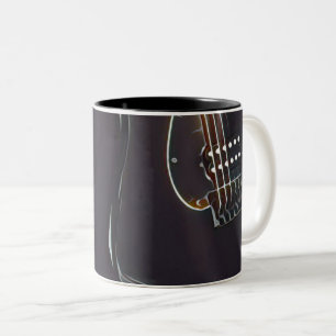 Vintage guitarist birthday gift Two-Tone coffee mug