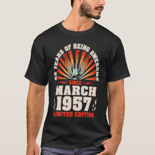 Vintage Guitarist Guitar Born March 1957 66th Bir T-Shirt