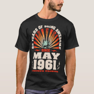 Vintage Guitarist Guitar Born May 1961 62nd Birth T-Shirt