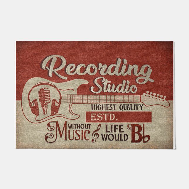 Vintage Guitarist Recording Studio Rug (Front)