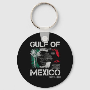 Vintage Gulf Of Mexico 1672 Historic Map Retro Bea Keychain