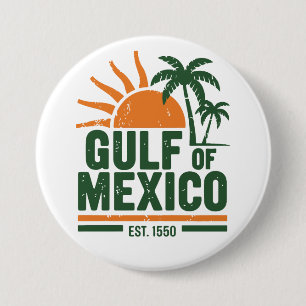 Vintage Gulf of Mexico Beach Sunset 3 Inch Round Button