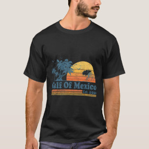 Vintage Gulf Of Mexico Est 1550 Retro Beach Sunset T-Shirt