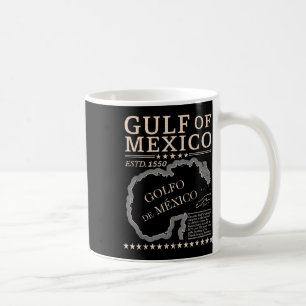 Vintage Gulf Of Mexico Map Name Origin Since 1550 Coffee Mug