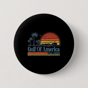 Vintage Gulf Of Us America Est 2025 Retro Beach  2 Inch Round Button