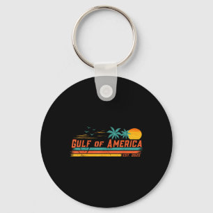Vintage Gulf Of Us America Retro Sunset Gulf Of Us Keychain
