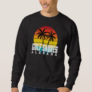 Vintage Gulf Shores AL Retro Round Sun Gulf State Sweatshirt