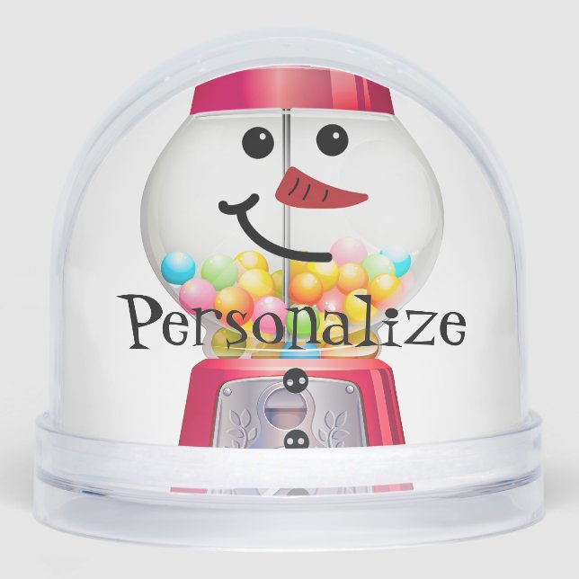 Vintage Gumball machine snowman snow globe  (Avant)