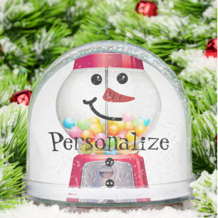 Vintage Gumball machine snowman snow globe