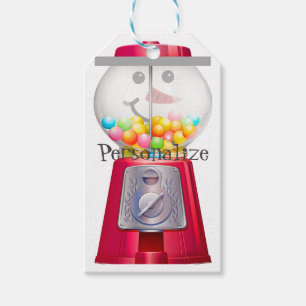 Vintage Gumball machine snowman snow globe  Gift Tags