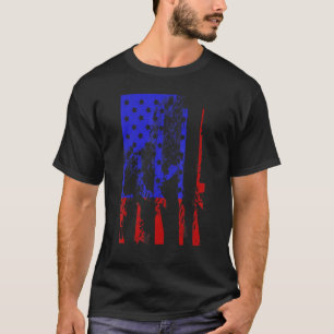 Vintage Gun Pride 4th Of July American Flag Pro Gu T-Shirt