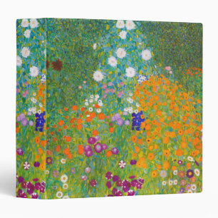Vintage Gustav Klimt Cottage Garden Flower Art Binder