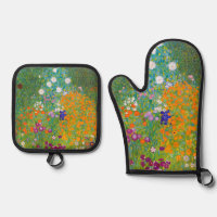 Vintage Gustav Klimt Cottage Garden Flower Art