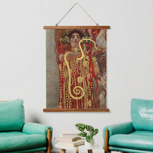 Vintage Gustav Klimt Hygieia Medicine Art Nouveau Hanging Tapestry