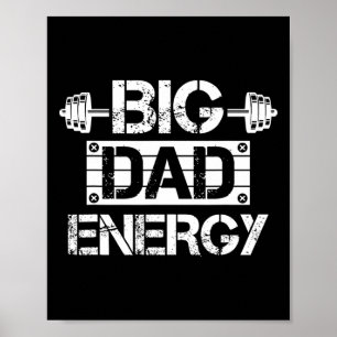 Vintage Gym Bde Big Dad Energy Father's Day  Poster