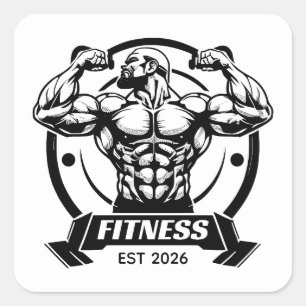 Vintage Gym Fitness sweat now shine later Square Sticker
