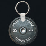 Vintage Gym Owner or User Fitness Funny Keychain<br><div class="desc">Vintage Gym Owner or User Fitness Funny dark grey rusty round weightplate image with custom curved gym name text - perfect gift for those love workout,  fitness and bodybuilding,  or just like to spend time in gymnasium</div>