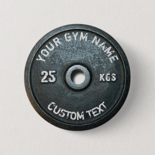 Vintage Gym Owner or User With Fitness Funny 2 Inch Round Button