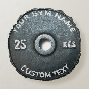 Vintage Gym Owner or User With Fitness Funny Round Pillow