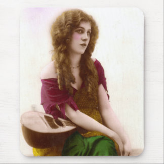 Vintage Gypsy Gal Colour Tinted Photo in Purple Mouse Pad