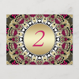 Vintage Gypsy Lace Wedding Table Number Postcard