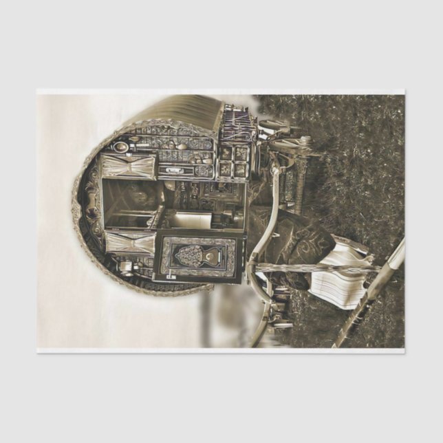 Vintage Gypsy Wagon Tissue Paper (Front)