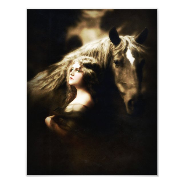 Vintage GYPSY with HORSE Photo Print (Front)