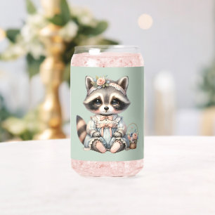 Vintage habillé Cottagecore Raccoon Pastel
