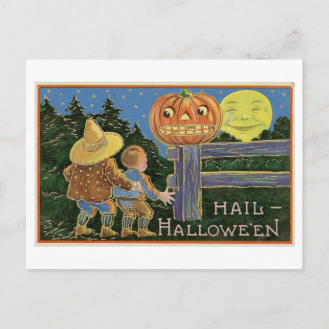Vintage Hail Halloween Postcard (Front)