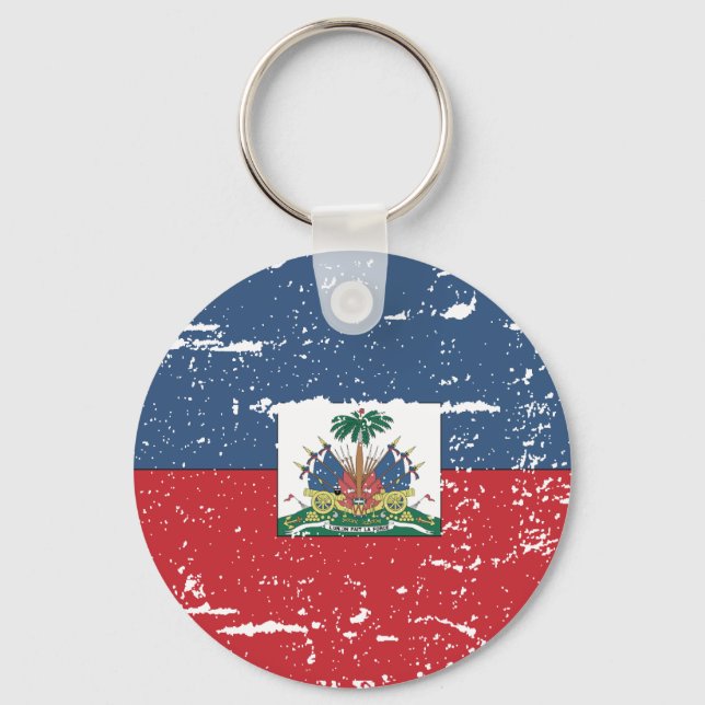 Vintage Haiti Flag Keychain (Front)
