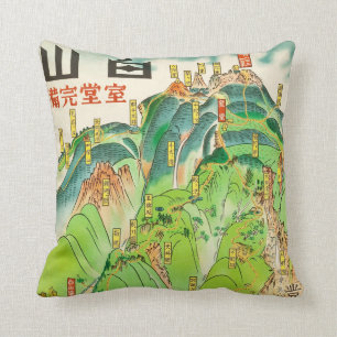Vintage Hakusan, Ready to be Climbed Travel Throw Pillow