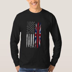 Vintage Half American Half British Flag Great Brit T-Shirt