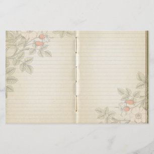 Vintage Half Journal Page Wild Rose Scrapbook     